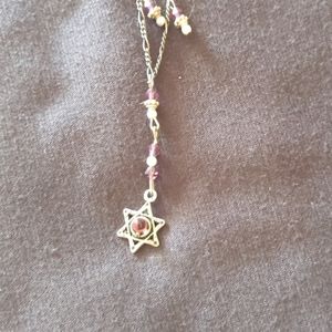 Star of David necklace with beads